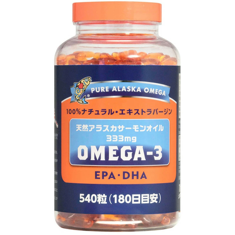 Dầu Cá Hồi Pure Alaska Omega 333mg EPA-DHA Nhật Bản 540 Viên - Hỗ Trợ Sức Khỏe Não Bộ, Tim Mạch, Thị Giác
