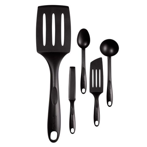 Bộ 5 Dụng Cụ Nấu Ăn Tefal Bienvenue - Muôi, Thìa, Xẻng làm Bánh Kẹp, Xẻng Góc và Xẻng Dài Cao Cấp, Chịu Nhiệt đến 220°C