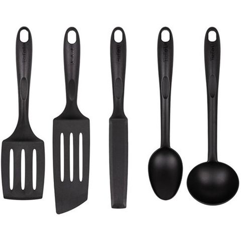 Bộ 5 Dụng Cụ Nấu Ăn Tefal Bienvenue - Muôi, Thìa, Xẻng làm Bánh Kẹp, Xẻng Góc và Xẻng Dài Cao Cấp, Chịu Nhiệt đến 220°C