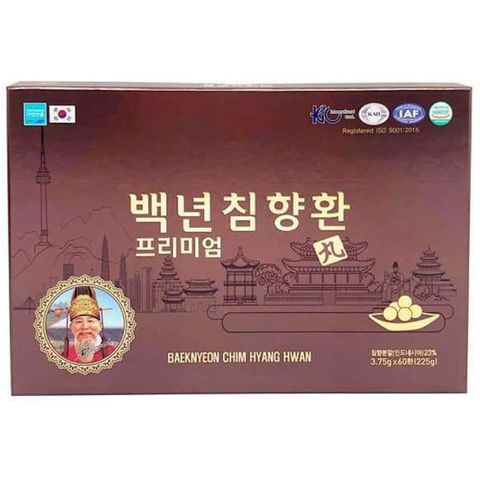 Viên An Cung Ngưu Trầm Hương Baeknyeon Chim Hyang Hwan Premium 60 viên - Hỗ trợ sức khỏe, cải thiện tuần hoàn, ngăn đột quỵ