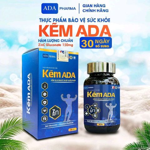 Viên Kẽm ADA Gluconate 150mg Nhập Khẩu Pháp - Tăng Cường Sinh Lực Nam Giới & Hỗ Trợ Miễn Dịch