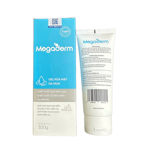 Gel Rửa Mặt Megaderm Sạch Dầu Mụn 100g - Sạch Sâu, Ngăn Ngừa Mụn, Dành Cho Da Nhờn, Hỗ Trợ Làm Sạch Và Kháng Khuẩn