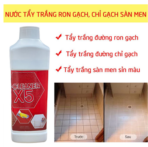 Nước Tẩy Trắng Vệ Sinh Sàn Nhá Dạng Xịt F-Cleaner X5 650ml - Sản Phẩm Làm Sạch Đường Ron Xi Măng và Bề Mặt Gạch Men