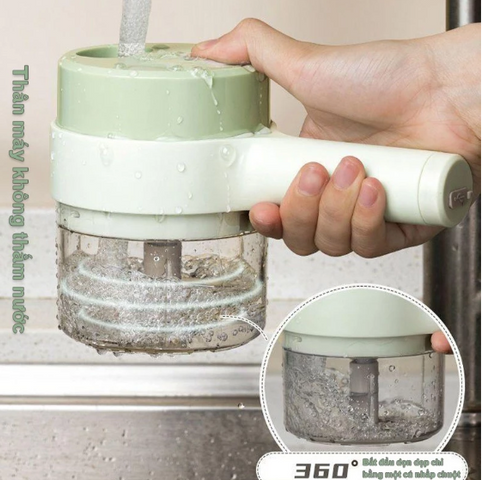 Máy Cắt Lát Tỏi Ớt Mini Cầm Tay - Máy Xay Thực Phẩm Đa Năng Pin Sạc, Dễ Dàng Vệ Sinh, Tiện Lợi Cho Nhà Bếp