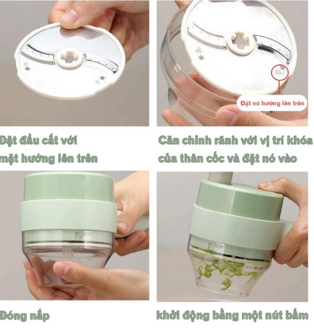 Máy Cắt Lát Tỏi Ớt Mini Cầm Tay - Máy Xay Thực Phẩm Đa Năng Pin Sạc, Dễ Dàng Vệ Sinh, Tiện Lợi Cho Nhà Bếp