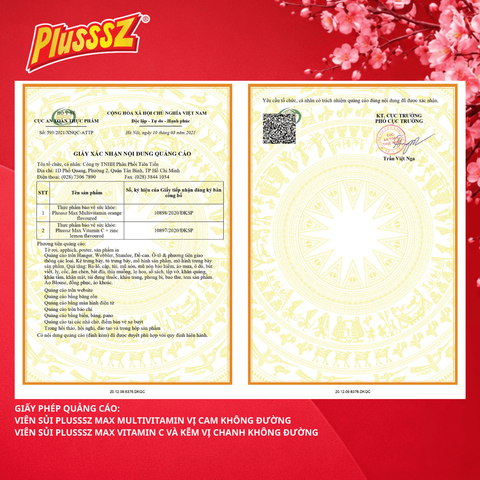 Viên Sủi PLUSSSZ MAX Multivitamin hương vị Cam và Vitamin C & Kẽm vị Chanh - Tăng cường sức đề kháng, dễ hòa tan 20 viên mỗi tuýp