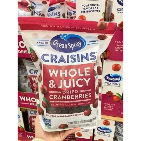 Nam Việt Quất Sấy Khô Ocean Spray Craisins 1.8kg - Quả Mạn Việt Quất Dinh Dưỡng, Ăn Vặt Ngon Miệng, Tăng Cường Miễn Dịch