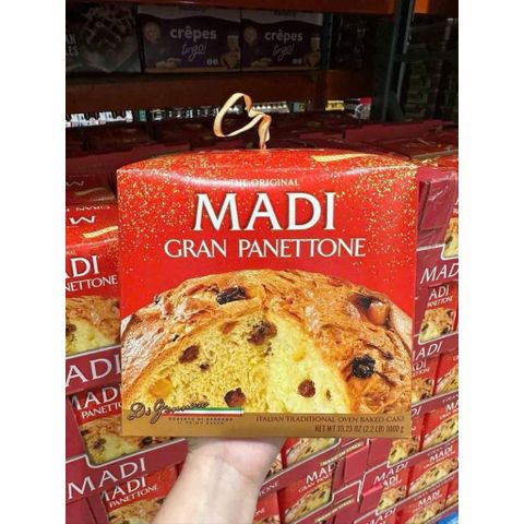 Bánh Madi Gran Panetton 1kg - Bánh ngọt truyền thống Ý thượng hạng, thơm ngon cho bữa tiệc Giáng Sinh