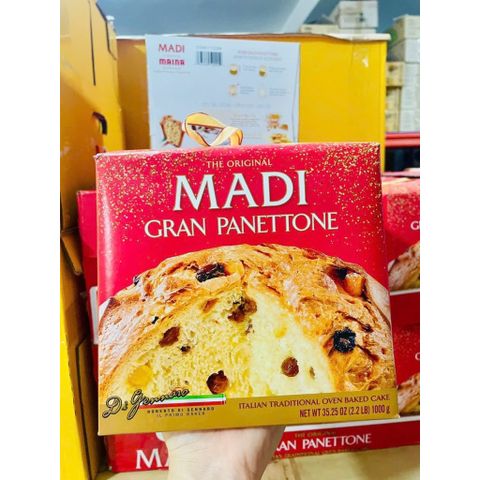 Bánh Madi Gran Panetton 1kg - Bánh ngọt truyền thống Ý thượng hạng, thơm ngon cho bữa tiệc Giáng Sinh