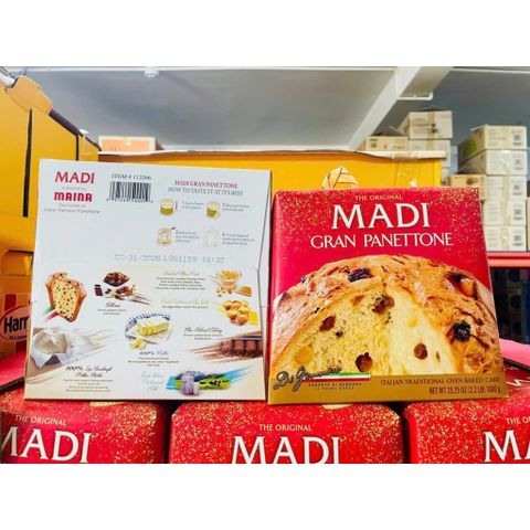 Bánh Madi Gran Panetton 1kg - Bánh ngọt truyền thống Ý thượng hạng, thơm ngon cho bữa tiệc Giáng Sinh