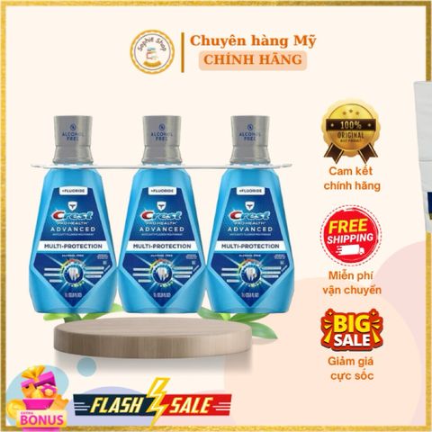 Nước Súc Miệng CREST Pro-Health Advanced 1L - Chống Sâu Răng, Làm Sạch Nướu, Hơi Thở Thơm Mát, Phục Hồi Men Răng