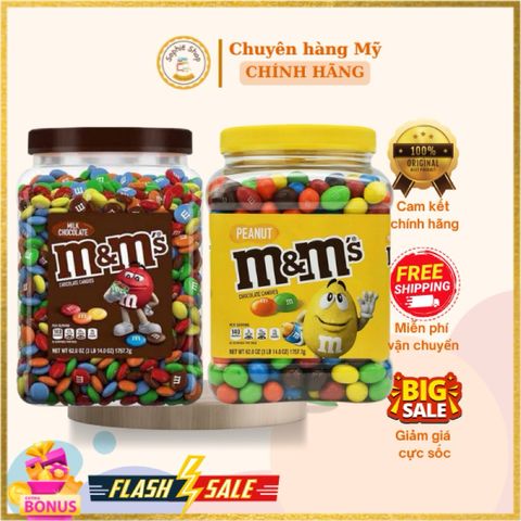Kẹo Socola Sữa M&M Chocolate 1,8kg - Hương Vị Ngọt Ngào, Mềm Tan Trong Miệng, Quà Tặng Hoàn Hảo Cho Mọi Dịp