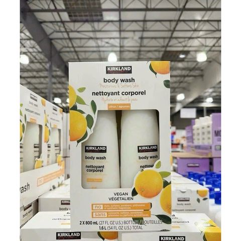 Sữa Tắm Dưỡng Ẩm K.Irkland Hương Cam Quýt 800ml - Chiết Xuất Thực Vật, An Toàn Cho Da, Cảm Giác Thoải Mái, Giúp Làn Da Mịn Màng Rạng Rỡ