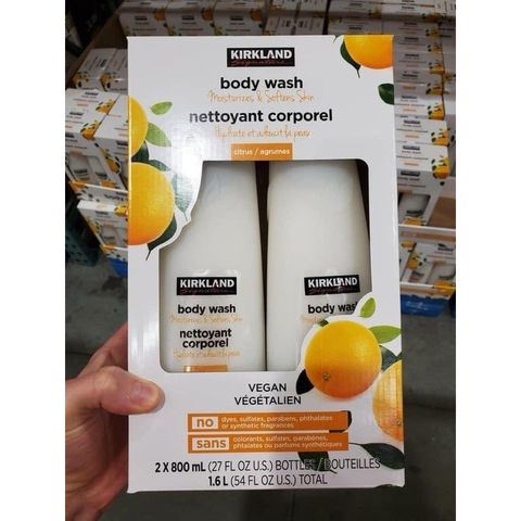 Sữa Tắm Dưỡng Ẩm K.Irkland Hương Cam Quýt 800ml - Chiết Xuất Thực Vật, An Toàn Cho Da, Cảm Giác Thoải Mái, Giúp Làn Da Mịn Màng Rạng Rỡ