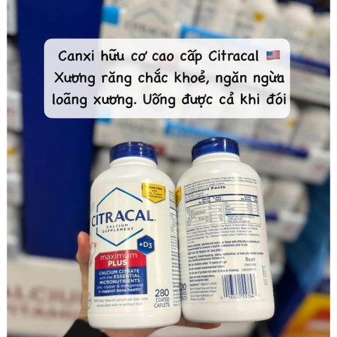 Viên uống bổ sung Canxi Citracal và Vitamin D3 280 viên của Mỹ