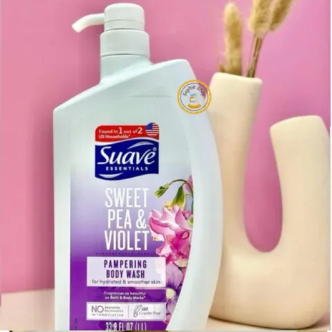 Sữa Tắm Suave Essential 1L - Chiết Xuất Hoa Anh Đào & Hoa Đậu Ngọt Dưỡng Ẩm, Mùi Hương Quyến Rũ Cho Làn Da Mịn Màng