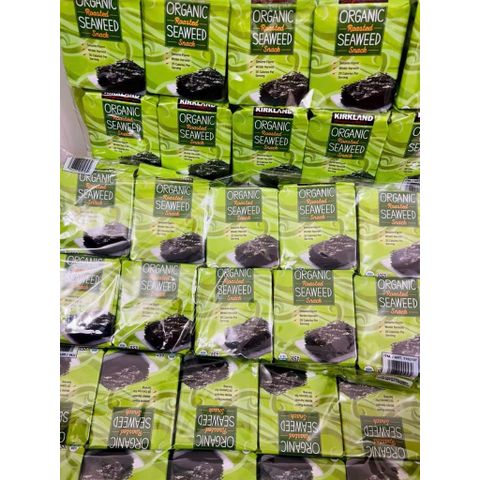 Rong Biển Khô Ăn Liền Organic Kirkland - Snack Tảo Biển Nướng Mỹ, Gói 17g, Thực Phẩm Hữu Cơ Dinh Dưỡng, Ăn Ngay Tiện Lợi, 10 Gói
