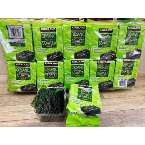Rong Biển Khô Ăn Liền Organic Kirkland - Snack Tảo Biển Nướng Mỹ, Gói 17g, Thực Phẩm Hữu Cơ Dinh Dưỡng, Ăn Ngay Tiện Lợi, 10 Gói