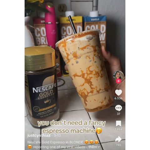 Cà phê NESCAFÉ GOLD Espresso Blonde 200g - Hương vị sang trọng, êm dịu chuẩn Ý, pha được 100 ly espresso