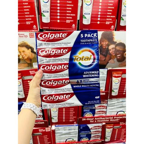 Kem Đánh Răng Colgate Total SF Advanced Whitening Mỹ - Giúp Răng Trắng Sáng, Ngăn Ngừa Sâu Răng và Hôi Miệng, Bảo Vệ Răng Khỏe Mạnh