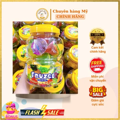 Thạch Trái Cây Fruzel 1.45kg - Rau Câu Mỹ 100% Tự Nhiên, Hương Vị Ngọt Ngào, Giải Nhiệt Mùa Hè, Bổ Sung Vitamin Và Khoáng Chất