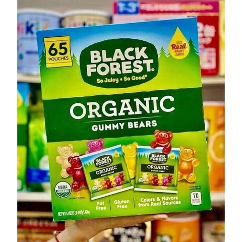 Kẹo Dẻo Trái Cây Black Forest Organic Gummy Bear - Gấu Ngọt Ngào Hữu Cơ Xuất Xứ Mỹ, 6 Vị Đủ Màu Sắc cho Trẻ Em và Người Lớn