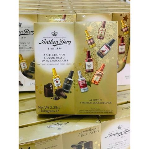 Socola Rượu Ant.hon B.erg Dark Chocolate - Kẹo Socola Đen Hương Vị Rượu Borghetti Sang Trọng, Hương Thơm Đậm Đà 100% Bơ Cacao Nhập Khẩu