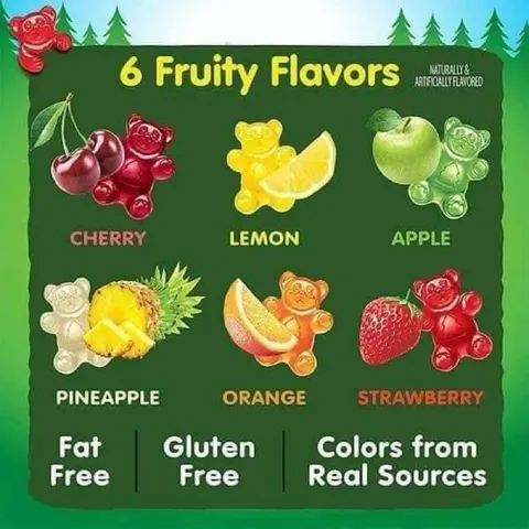 Kẹo Dẻo Trái Cây Black Forest Organic Gummy Bear - Gấu Ngọt Ngào Hữu Cơ Xuất Xứ Mỹ, 6 Vị Đủ Màu Sắc cho Trẻ Em và Người Lớn