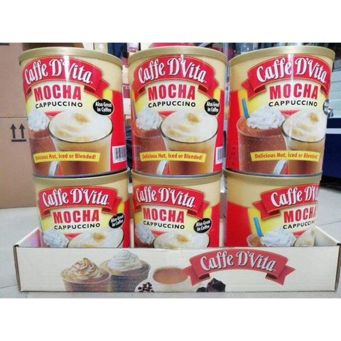 Cà phê bột Mocha Capuchino Caffe D'Vita 1.8kg - Thưởng thức vị cà phê hòa quyện chocolate tuyệt hảo từ Mỹ