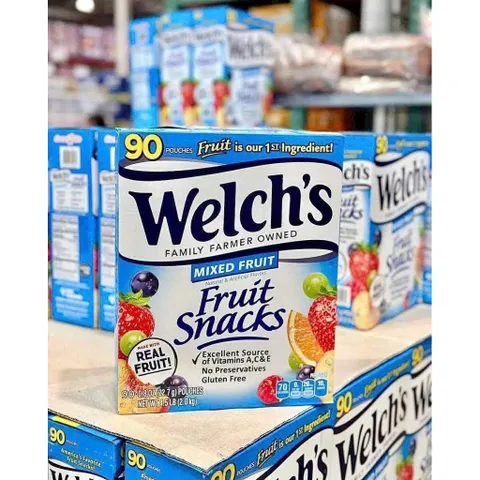 Kẹo Dẻo Trái Cây Welch's 30 Gói - Snack Tự Nhiên Từ 100% Trái Cây, Không Chất Bảo Quản, Lý Tưởng Cho Bé & Người Lớn