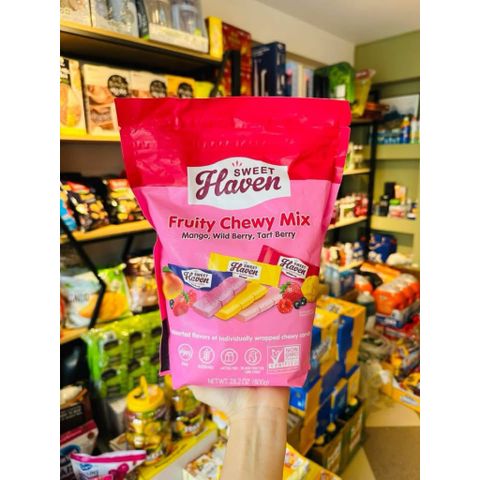 Kẹo Dẻo Trái Cây Sweet Haven 800g - Hỗn Hợp Vị Xoài, Mâm Xôi và Berry Tự Nhiên Nguyên Chất Mỹ - Món Ngọt Thích Hợp Cho Mọi Lứa Tuổi