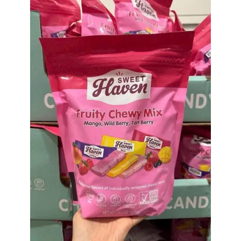 Kẹo Dẻo Trái Cây Sweet Haven 800g - Hỗn Hợp Vị Xoài, Mâm Xôi và Berry Tự Nhiên Nguyên Chất Mỹ - Món Ngọt Thích Hợp Cho Mọi Lứa Tuổi