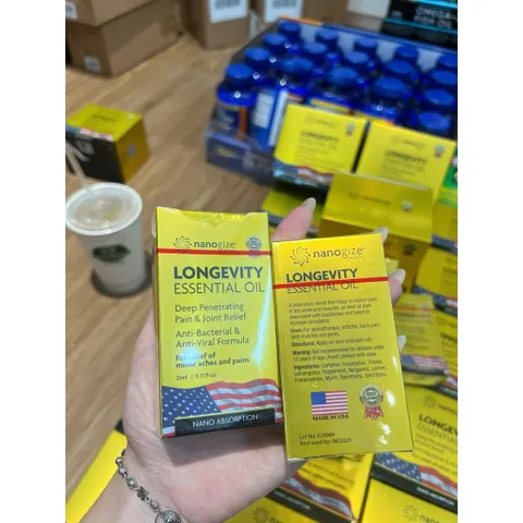 🔥🔥DẦU NÓNG LĂN KHỚP NANOGIZE HEALTH LONGEVITY ESSENTIAL OIL 21ML CỦA MỸ 🇺🇸