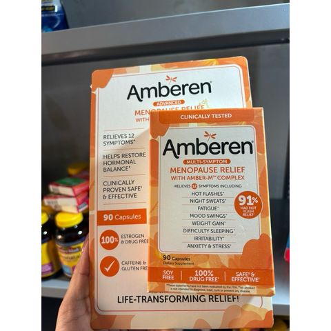 Viên uống Amberen Multi-Symptom giúp cân bằng nội tiết tố cho phụ nữ - Giải pháp giảm triệu chứng mãn kinh 90 viên Mỹ