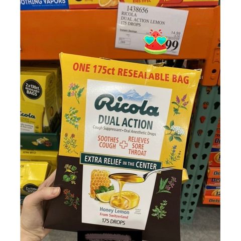 Kẹo Ngậm Ricola Lemon Mint 175 Viên - Không Đường, Hỗ Trợ Thông Cổ Họng, Giảm Ho, Viêm Họng Từ Thảo Mộc Tự Nhiên