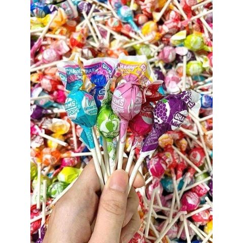Kẹo Mút Charms Mini POP Mỹ - Hương Vị Trái Cây Dưa Hấu, Dâu Tây, Cherry, Nho, Táo - Kẹo Cao Su Độc Đáo Cho Bé 350 Cây