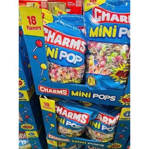 Kẹo Mút Charms Mini POP Mỹ - Hương Vị Trái Cây Dưa Hấu, Dâu Tây, Cherry, Nho, Táo - Kẹo Cao Su Độc Đáo Cho Bé 350 Cây