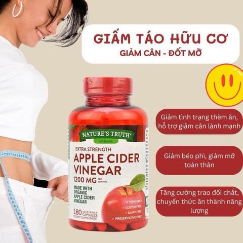 Viên Uống Giấm Táo Nature's Truth - Giảm Cân, Kiểm Soát Đường Huyết, 60 Viên - Thực Phẩm Chức Năng Chống Béo Phì
