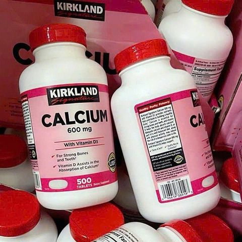 Viên uống Canxi Kirkland Signature 600mg + D3 - Bổ sung Canxi và Vitamin D3 cho xương và răng chắc khỏe, chai 500 viên của Mỹ