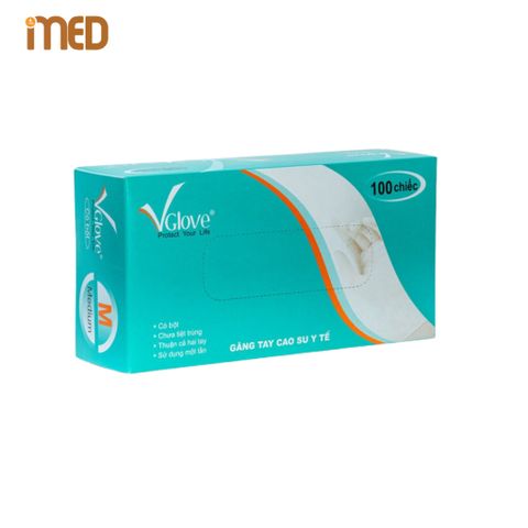 Thùng Găng Tay Y Tế Cao Su Có Bột Màu Trắng Dùng trong y tế, spa, gia đình - 10 Hộp