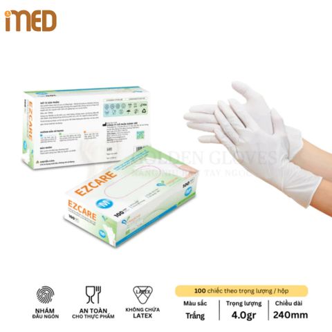 Găng Tay Nitrile VietGlove Không Bột Màu Trắng (100 Chiếc)