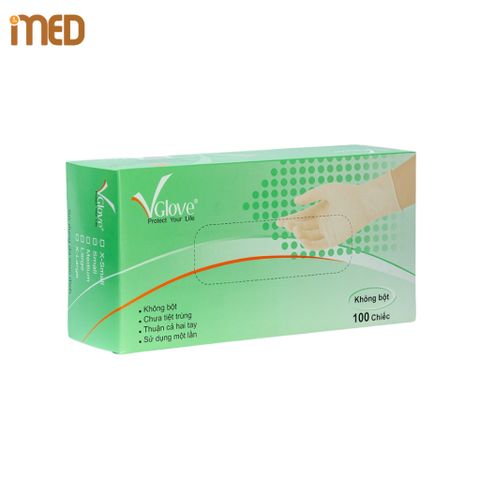 Găng Tay Y Tế Latex VGlove – Có Bột / Không Bột – Hộp 100 Cái Tiêu Chuẩn Y Khoa
