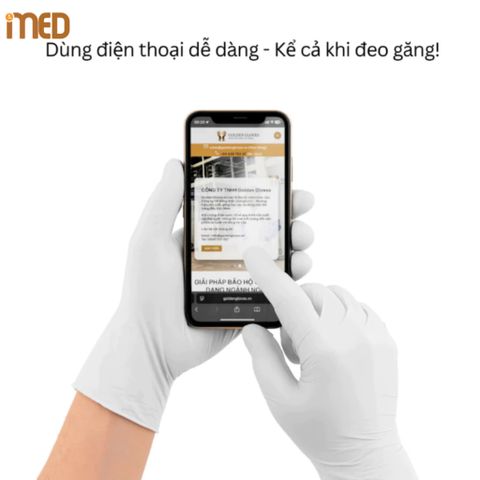 Găng Tay Nitrile VietGlove Không Bột Màu Trắng (100 Chiếc)