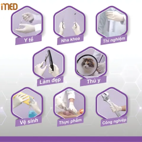 Thùng Găng Tay Cao Su Latex Có Bột Sgloves Trắng 4.8g - 10 Hộp