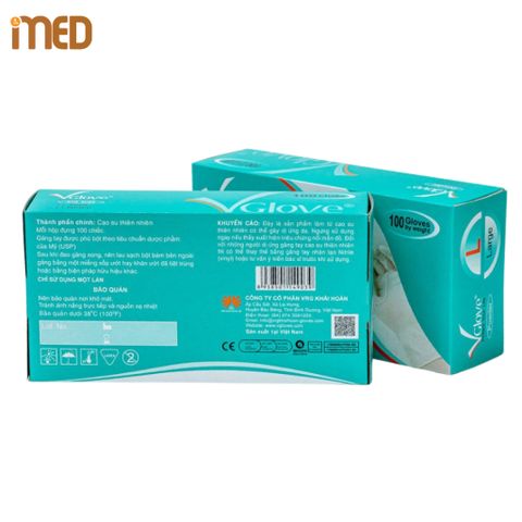 Găng Tay Y Tế Latex VGlove – Có Bột / Không Bột – Hộp 100 Cái Tiêu Chuẩn Y Khoa