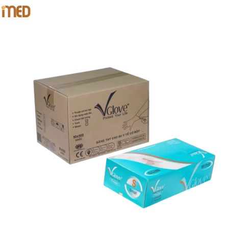 Thùng Găng Tay Y Tế Cao Su Có Bột Màu Trắng Dùng trong y tế, spa, gia đình - 10 Hộp