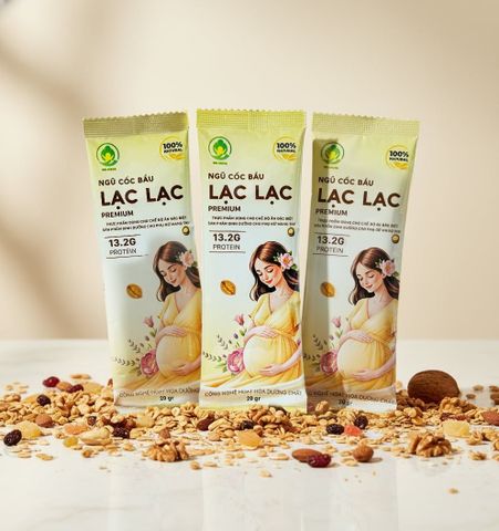 Ngũ Cốc Bầu Lạc Lạc Premium - Hỗ Trợ Dinh Dưỡng Toàn Diện Cho Bà Bầu - Hộp 30 Gói 