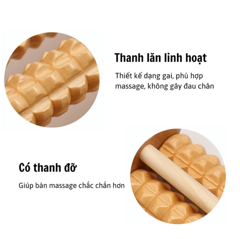 Bàn Lăn Massage Chân Tay Bằng Gỗ Tự Nhiên Bấm Huyệt Thư Giãn Hiệu Quả - Dụng Cụ Massage / Bàn Lăn Chân Gỗ