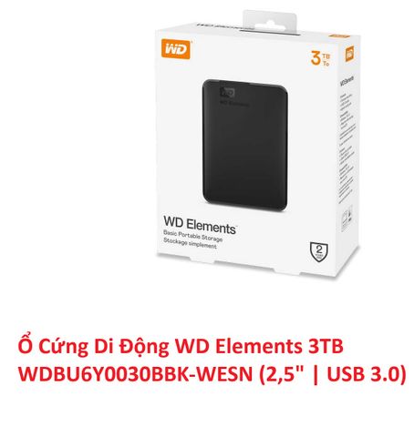 Ổ Cứng Di Động HDD 2.5 inch WD Elements Portable 2TB/3TB/4TB USB 3.0 Kèm Bao Chống Sốc Đa Năng trôi bảo hành 100% Chính Hãng 228659