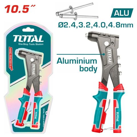 Kìm Rút Đinh Rivê Total THT32105 - Dụng Cụ Cầm Tay Chắc Chắn, 4 Đầu Kích Cỡ Cho Thợ Cơ Khí, Chế Tạo và Sửa Chữa Tại Nhà